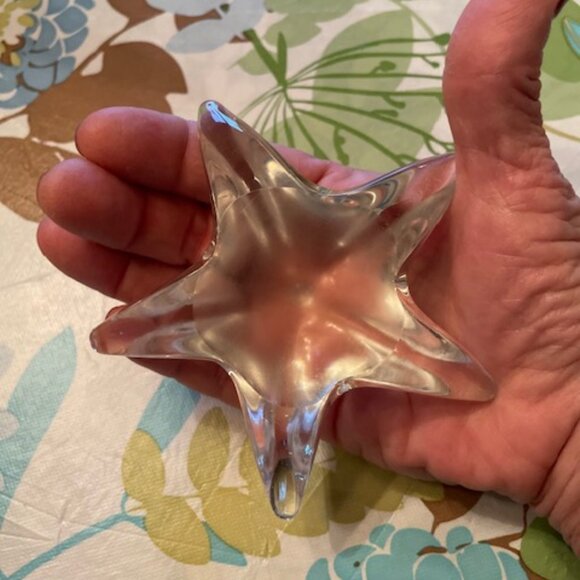 Vintage Handblown Art Glass Lead Crystal Starfish Paperweight - Picture 4 of 6